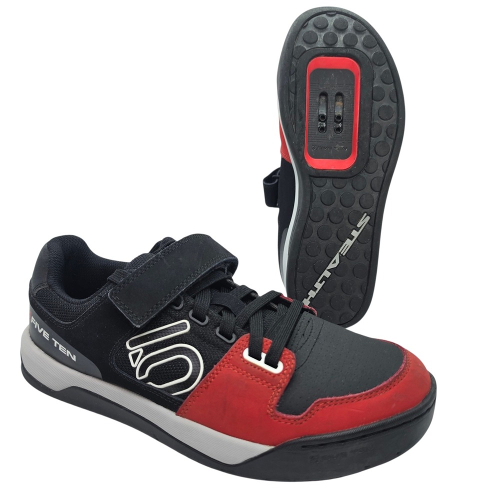 Five Ten Hellcat Mountain Bike Shoes Black Red Clipless 5327 Mens 9 Womens 10.5